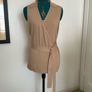 NEW Ann Taylor Sleeveless Knit Wrap Top